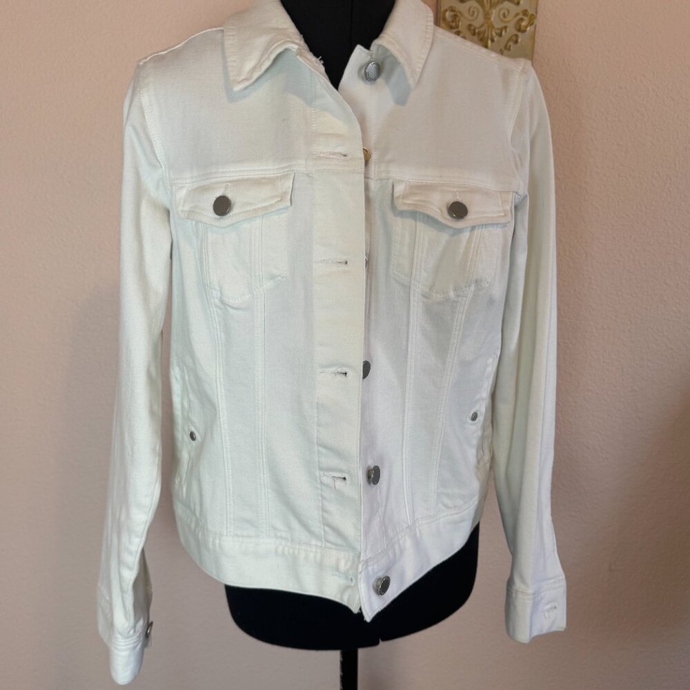 Spring Summer Staple Classic White Jean Jacket Bright White Medium Liverpool - Picture 5 of 15